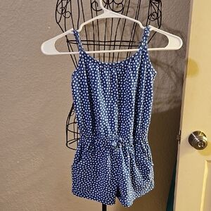 Cat & Jack Navy Polka Dot Romper